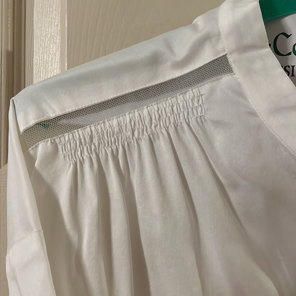 Rene Lezard White Button Down With Mesh - image 2